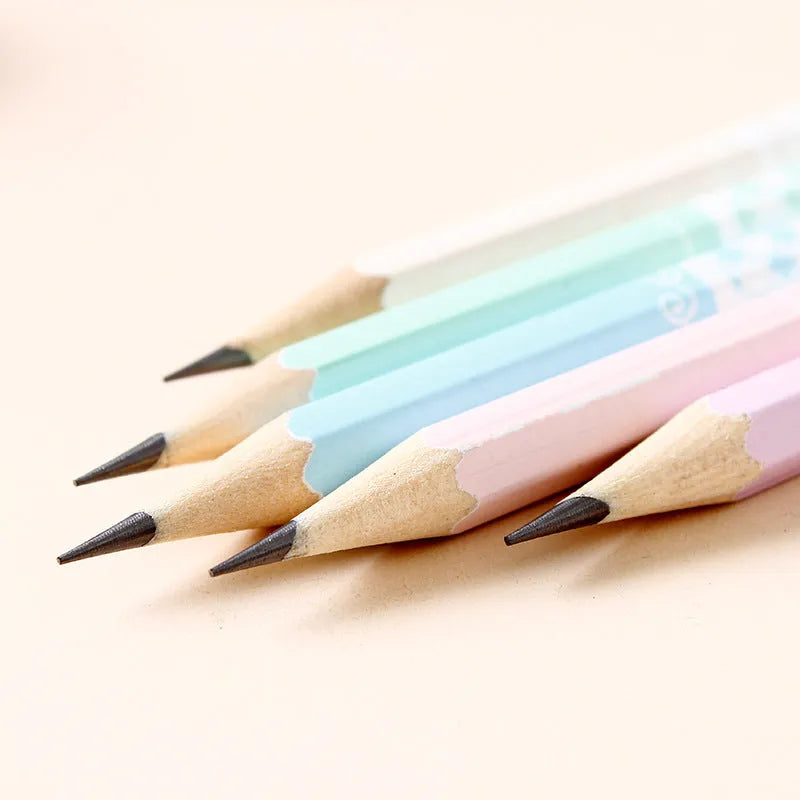 Basswood six-angled thermal transfer pencils with HB hardness in 50-piece barrel packaging