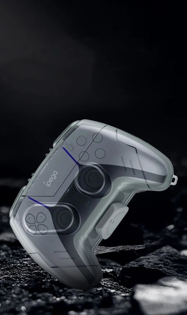 Grey transparent hard plastic case for game controller storage and protection