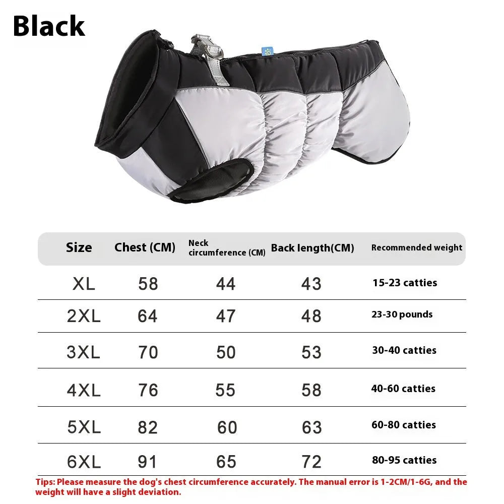 Waterproof reflective polar fleece winter coat for a large dog in casual style.