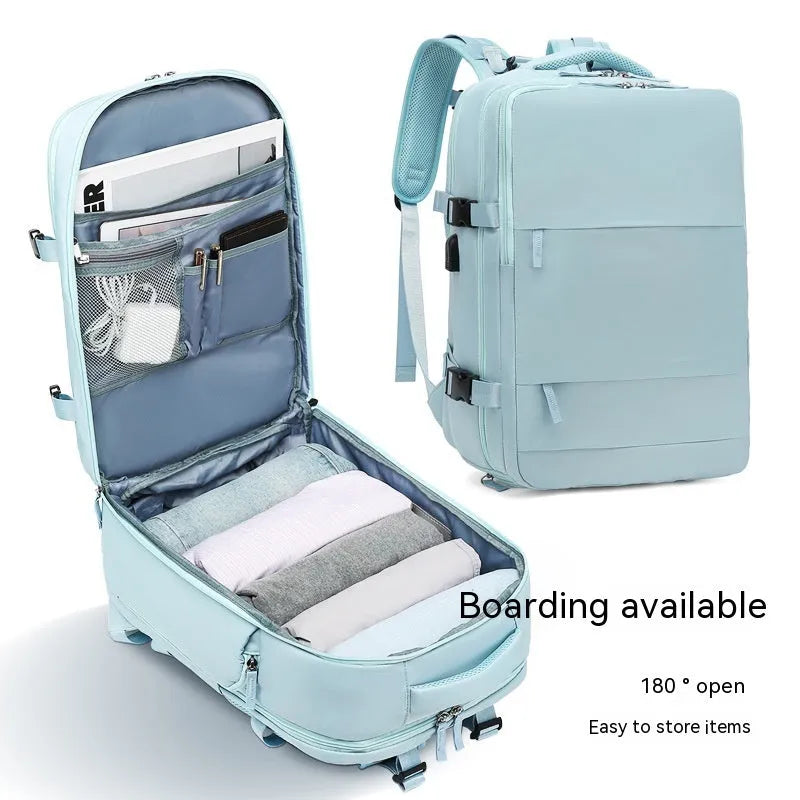 Large nylon waterproof mummy backpack in various colours on a neutral background.