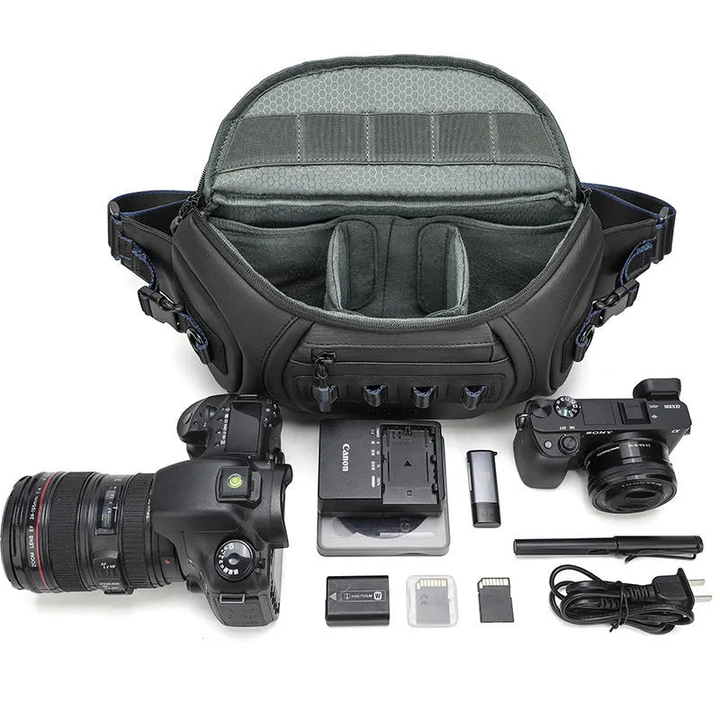 Waterproof Oxford cloth DSLR camera shoulder bag in black, grey or green colours